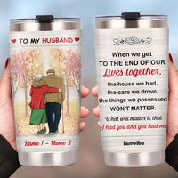 Personalized Couple Fall Steel Tumbler AG187 30O53 thumb 1