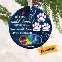 Personalized Dog Memo Lived Forever Circle Ornament AG183 81O34 thumb 1
