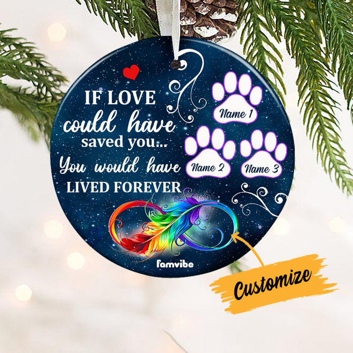 Personalized Dog Memo Lived Forever Circle Ornament AG183 81O34 1