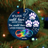 Personalized Dog Memo Lived Forever Circle Ornament AG183 81O34 thumb 1
