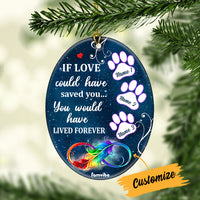 Personalized Dog Memo Lived Forever Oval Ornament AG184 81O34 thumb 1