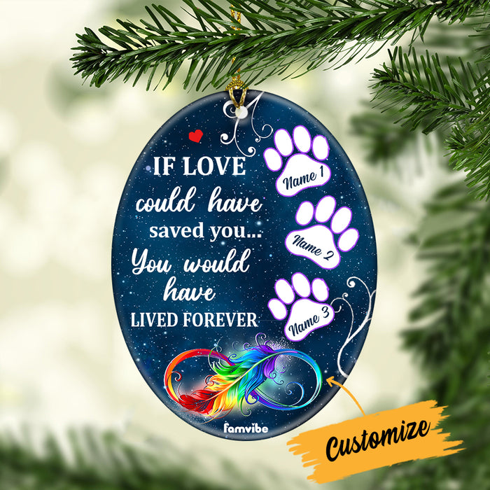 Personalized Dog Memo Lived Forever Oval Ornament AG184 81O34 1