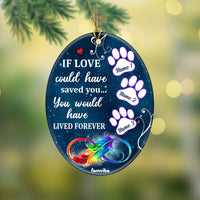 Personalized Dog Memo Lived Forever Oval Ornament AG184 81O34 thumb 1