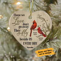 Personalized Cardinal Memo Love Fly Heart Ornament AG185 81O58 thumb 1