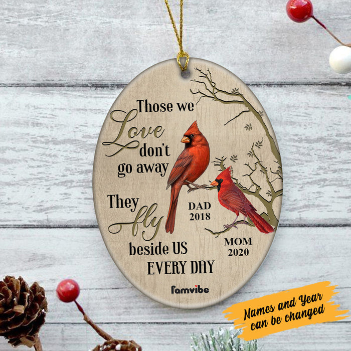 Personalized Cardinal Memo Love Fly Oval Ornament AG187 81O58 1