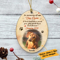 Personalized Dog Memo In Our Heart Oval Ornament AG183 95O57 thumb 1