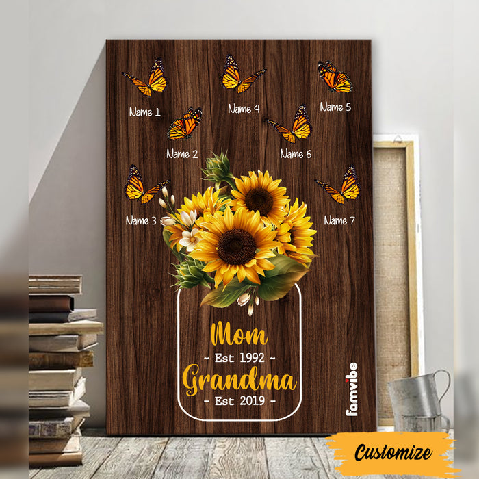 Personalized Mom Grandma Sunflower Poster AG197 30O47 1
