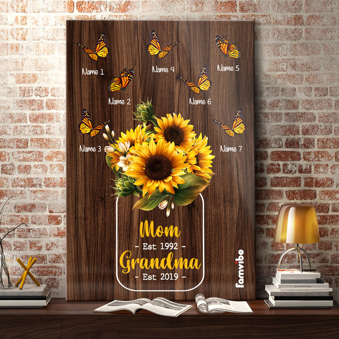 Personalized Mom Grandma Sunflower Poster AG197 30O47 1