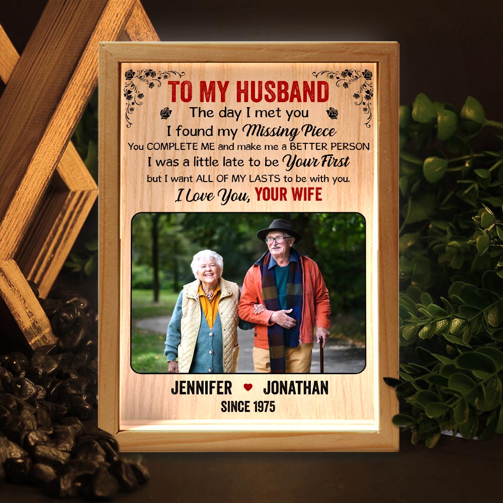 Personalized Couple Gift  The Day I Met You Picture Frame Light Box 31423 Primary Mockup