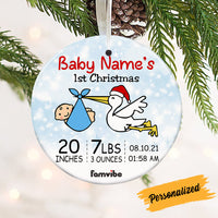 Personalized Baby First Christmas Stork Circle Ornament AG195 85O53 thumb 1
