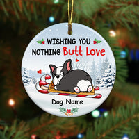 Personalized Dog Wish Nothing  Butt Love Circle Ornament AG251 24O57 thumb 1