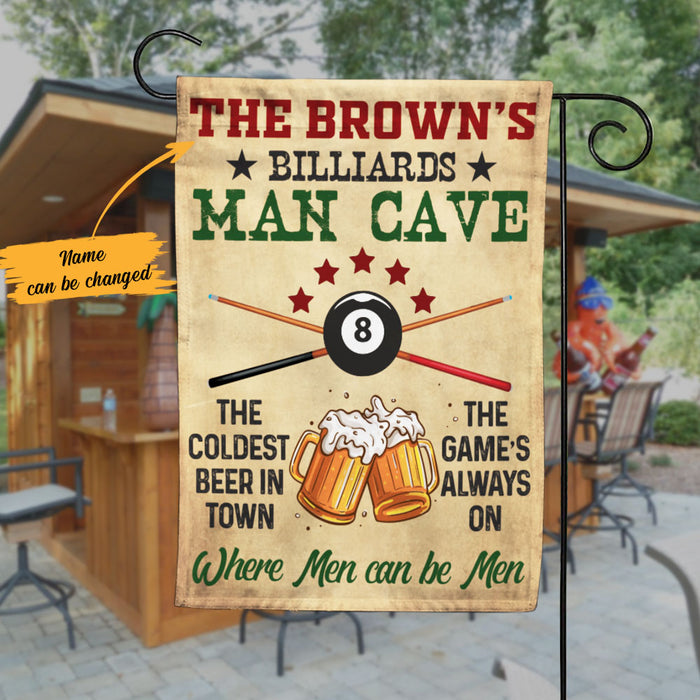 Personalized Game Room Billiards Man Cave Flag AG132 95O58 1