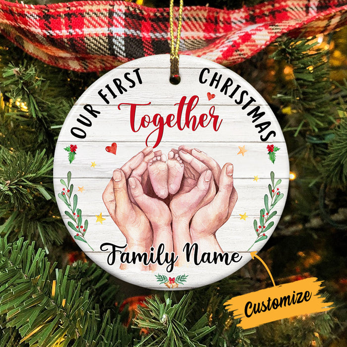 Personalized Our First Christmas Together Circle Ornament AG261 23O57 1