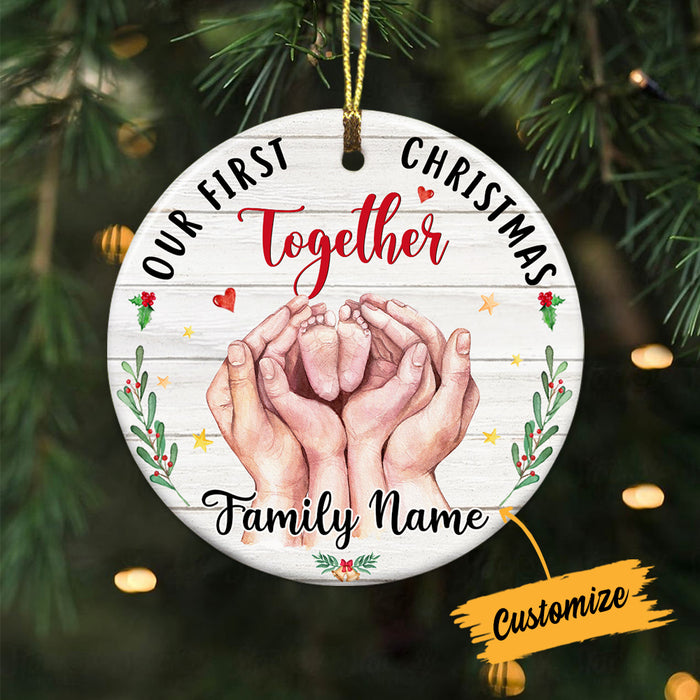 Personalized Our First Christmas Together Circle Ornament AG261 23O57 1