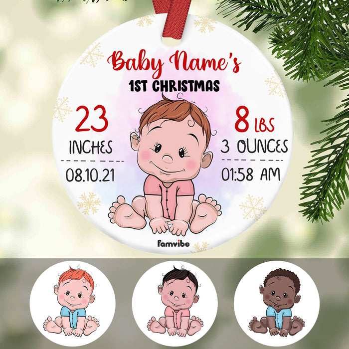Personalized Baby First Christmas Circle Ornament AG201 85O34 1