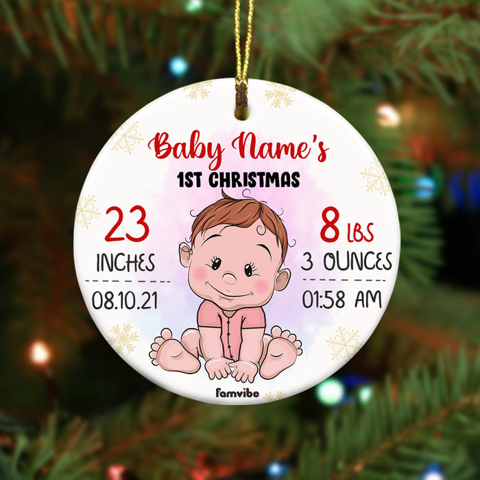 Personalized Baby First Christmas Circle Ornament AG201 85O34 1