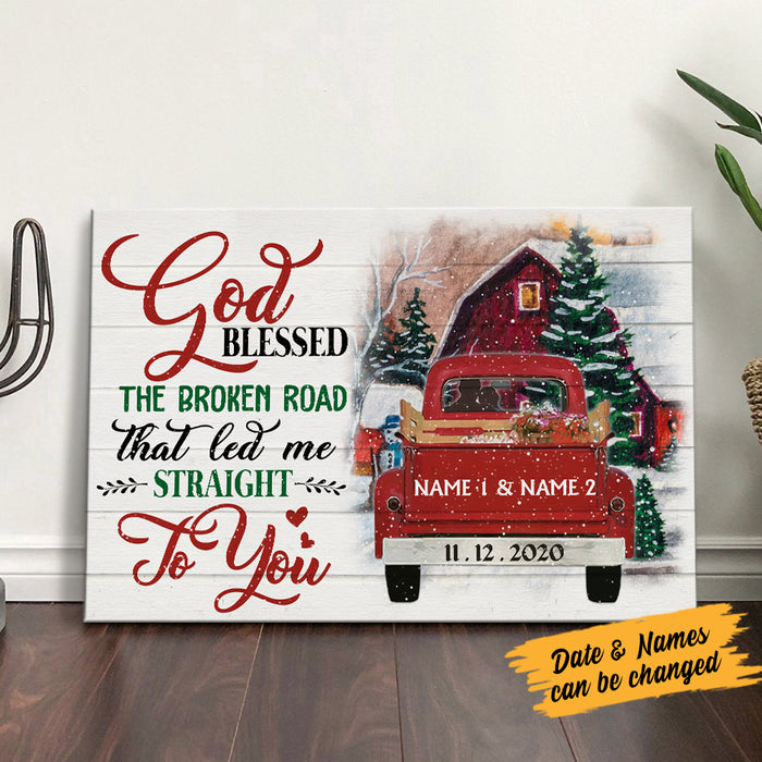 Personalized Red Truck Couple Christmas Poster AG201 87O36 1