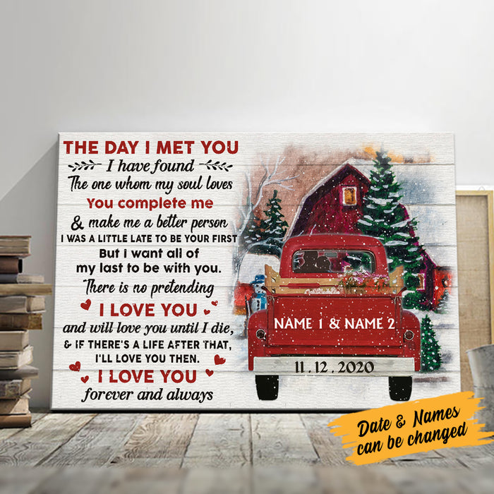 Personalized Red Truck Couple Christmas Poster AG202 87O36 1