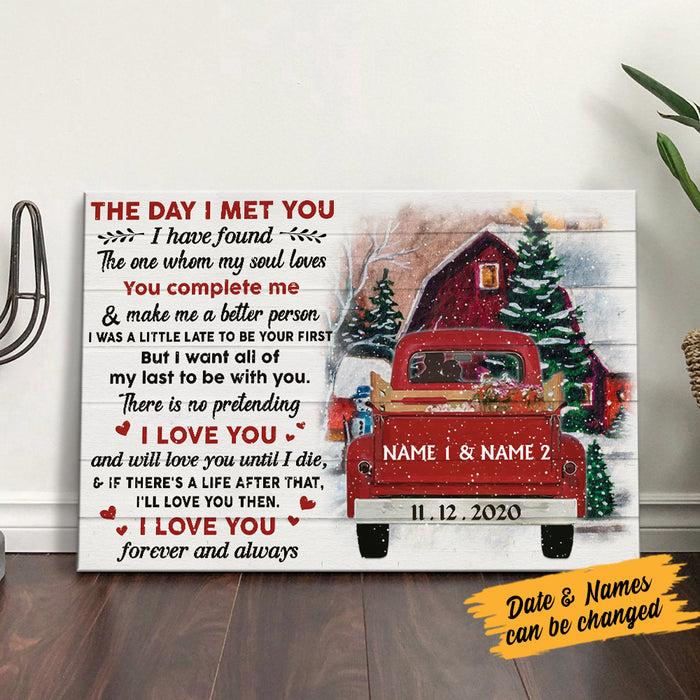 Personalized Red Truck Couple Christmas Poster AG202 87O36 1