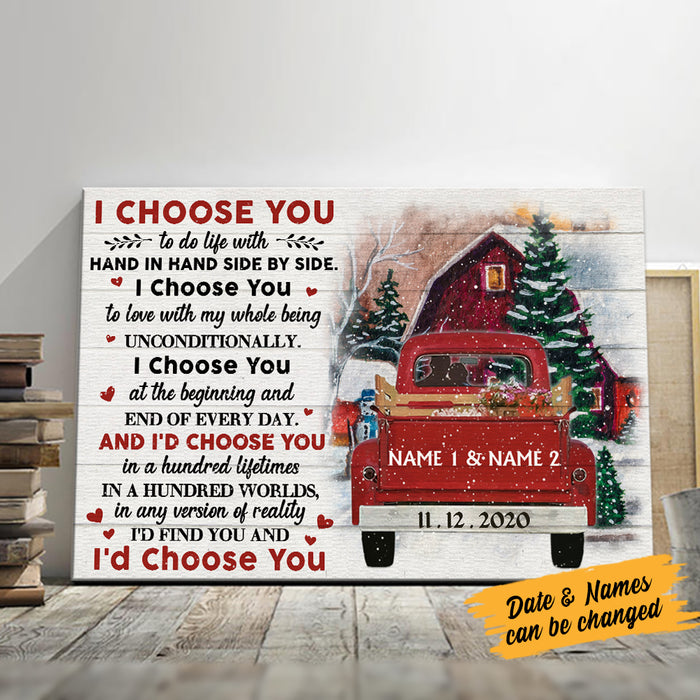 Personalized Red Truck Couple Christmas Poster AG203 87O36 1
