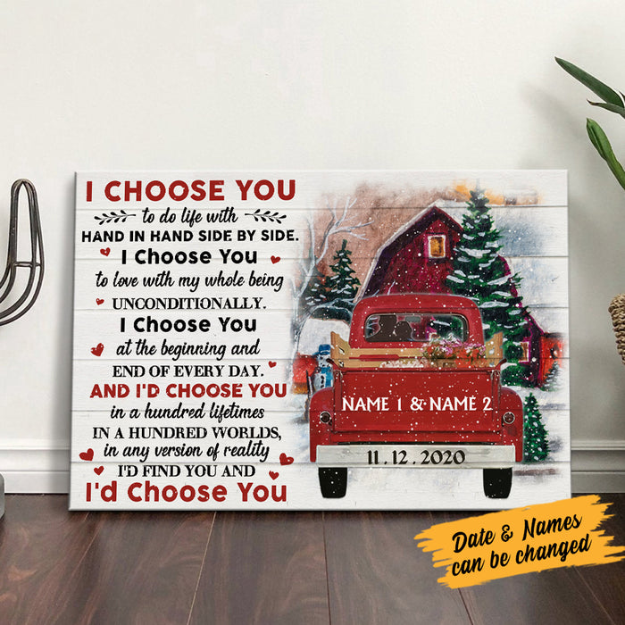 Personalized Red Truck Couple Christmas Poster AG203 87O36 1