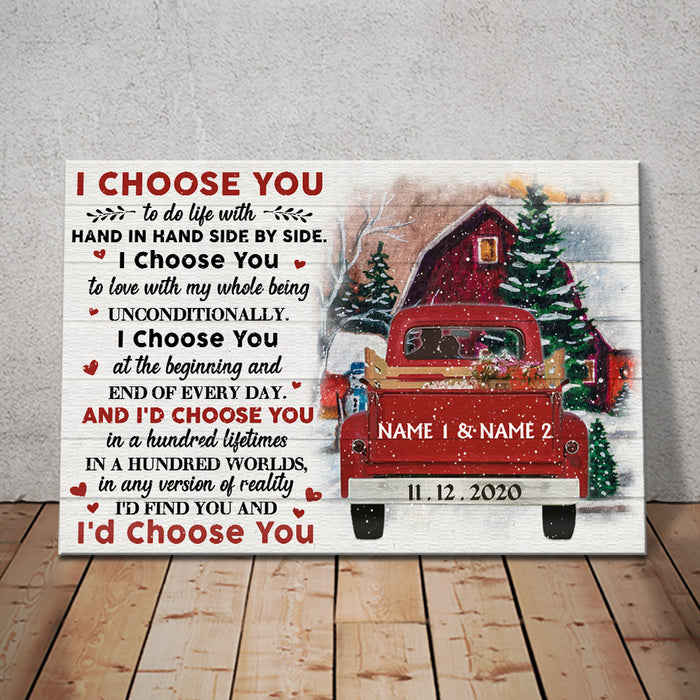 Personalized Red Truck Couple Christmas Poster AG203 87O36 1