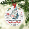 Personalized Elephant Baby First Christmas Spanish Circle Ornament AG211 67O57 1