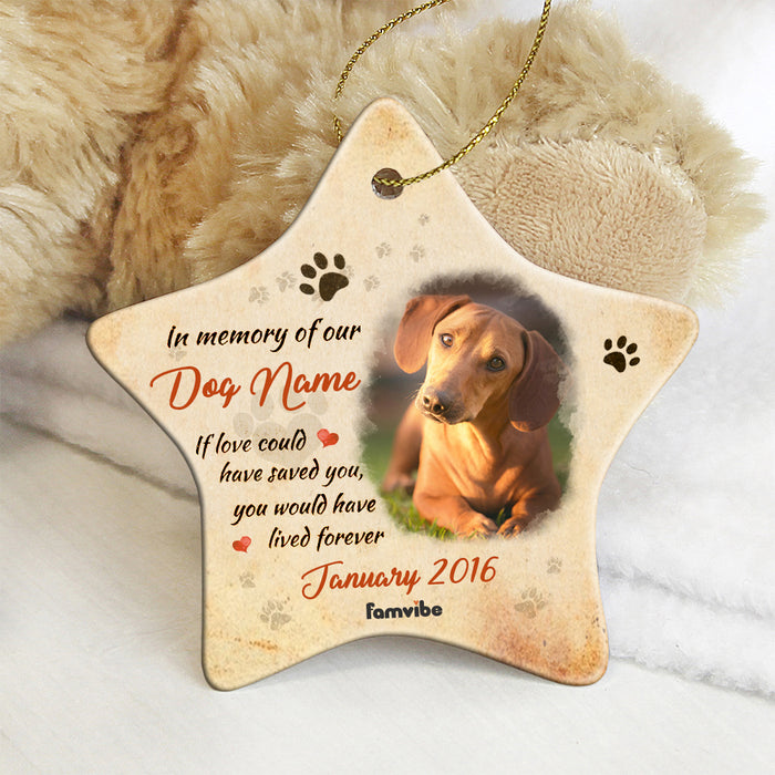 Personalized Dog Memo In Our Heart Star Ornament AG211 95O57 1