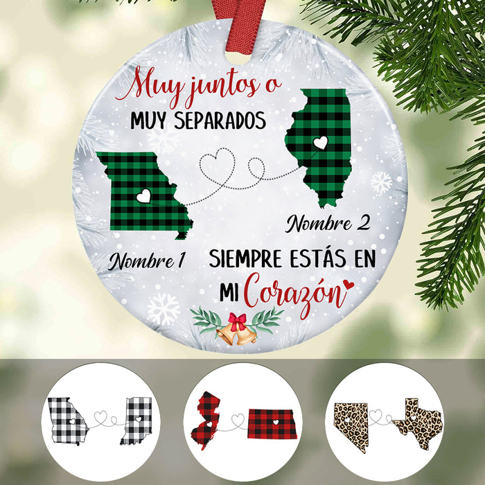 Personalized Long Distance Spanish Circle Ornament AG213 30O34 1