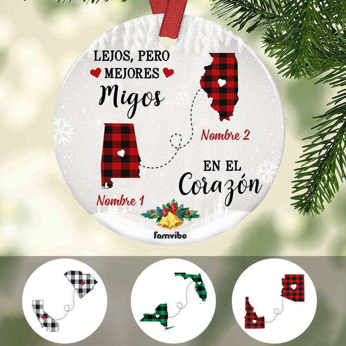 Personalized Long Distance Spanish Circle Ornament AG214 30O47 1