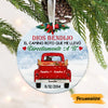 Personalized Couple Red Truck Christmas Pareja Spanish Circle Ornament AG213 87O47 1