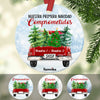 Personalized Couple Pareja Spanish Christmas Red Truck Circle Ornament AG217 81O53 1