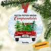 Personalized Couple Pareja Spanish Christmas Red Truck Circle Ornament AG217 81O53 1
