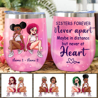 Personalized Friends Sister Close At Heart Wine Tumbler AG214 24O53 thumb 1
