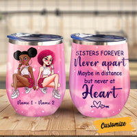 Personalized Friends Sister Close At Heart Wine Tumbler AG214 24O53 thumb 1
