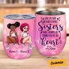 Personalized Friends Sister Connected By Heart Wine Tumbler AG214 24O53 thumb 1