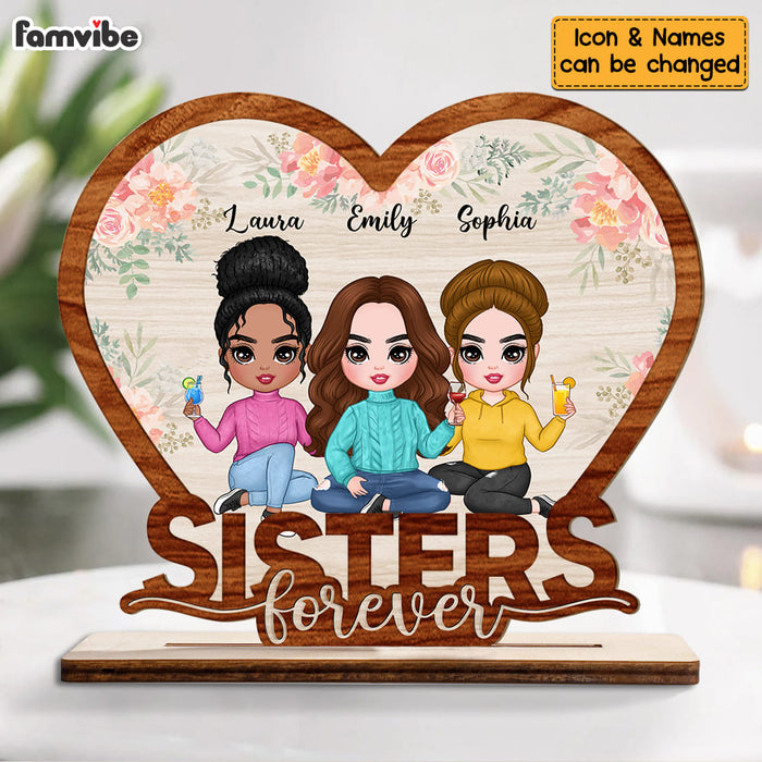 Personalized Friendship Sisters Forever Heart-Shaped Wood Plaque 22773 1