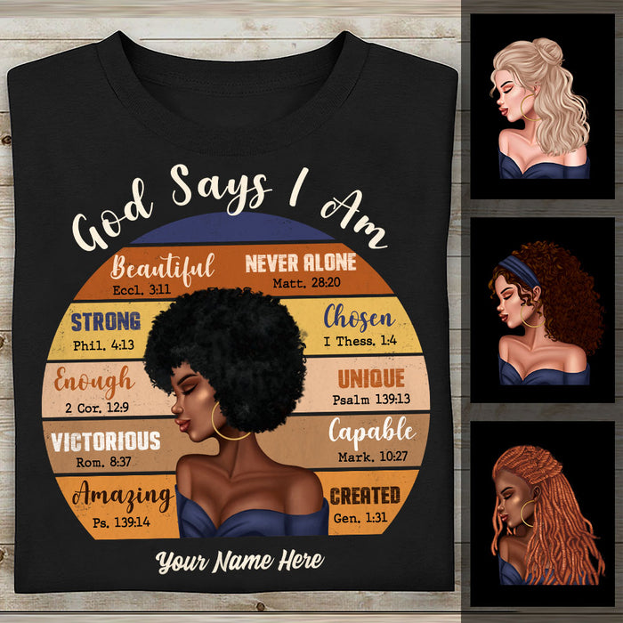 Personalized Daughter God Says I Am T Shirt AG212 85O58 1