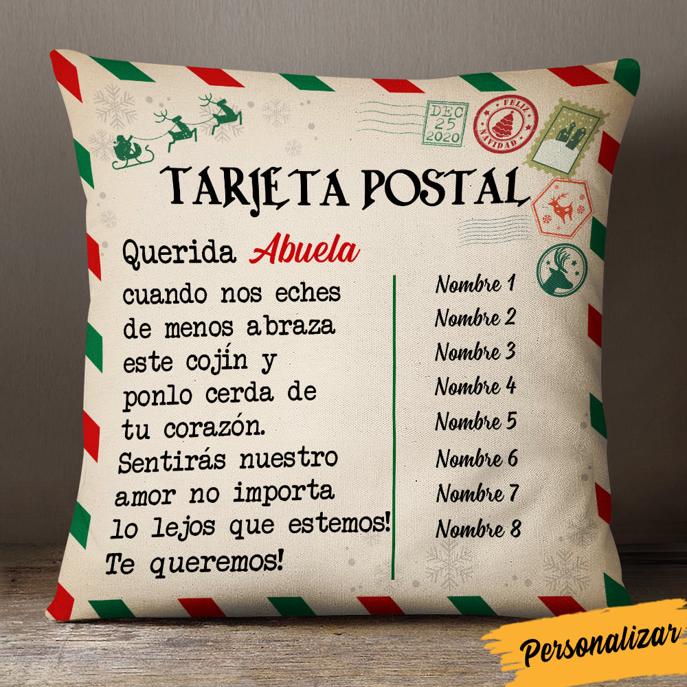 Personalized Spanish Christmas Letter To Grandma Abuela Mamá Pillow AG212 65O57 (Insert Included)