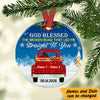 Personalized Couple Red Truck Christmas Circle Ornament AG243 87O47 1