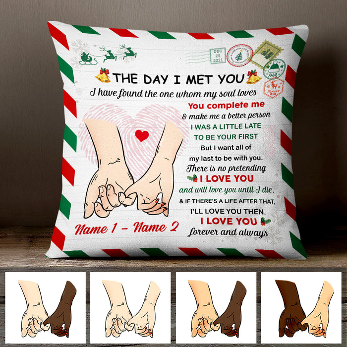Personalized Couple The Day I Meet You Christmas Pillow AG242 67O47 (Insert Included) 1