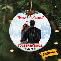 Personalized Couple Christmas Circle Ornament SB133 87O53 thumb 1