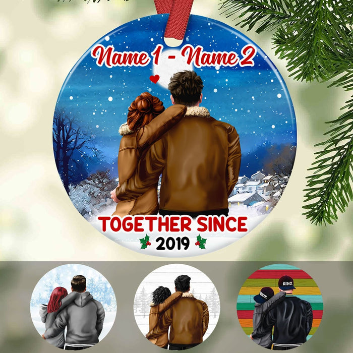 Personalized Couple Christmas Circle Ornament SB133 87O53 1