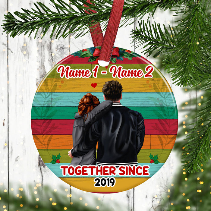 Personalized Couple Christmas Circle Ornament SB133 87O53 1