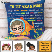 Personalized Gift For Grandson To My Grandson Submarine Ocean Theme Pillow 30858 thumb 1