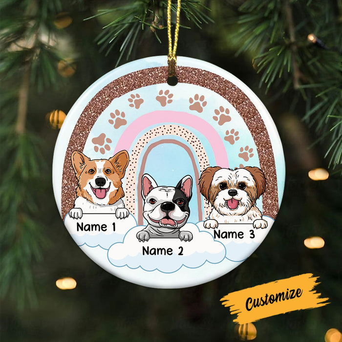 Personalized  Dog Memo Rainbow Bridge Circle Ornament AG263 85O58 1