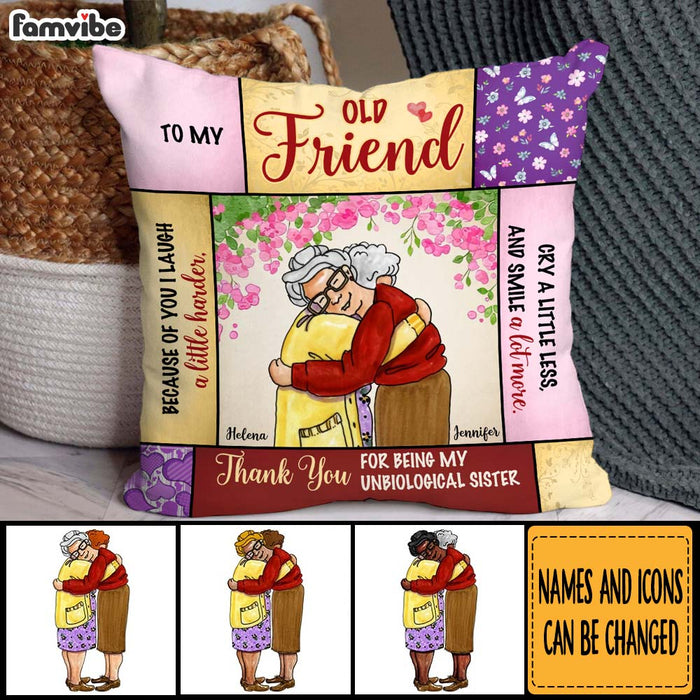 Personalized Friend Gift Thank You For Being My Unbiological Sister Pillow 31332 1
