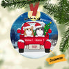 Personalized Cat Christmas Red Truck Circle Ornament AG264 81O34 1