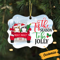 Personalized Cat Christmas Red Truck Benelux Ornament AG266 81O34 thumb 1