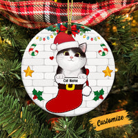 Personalized Cat Christmas Circle Ornament AG265 24O53 thumb 1